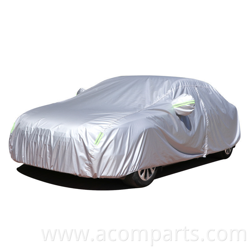 Multifunctional uv dust proof elastic double hem peva 210D silver folding automatic car cover